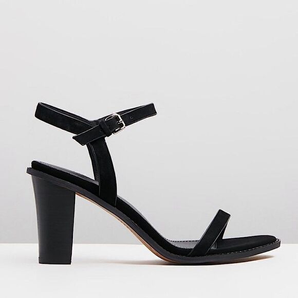 Alias Mae Everly Black Leather Mid Heel Sandals - Picture 7 of 9